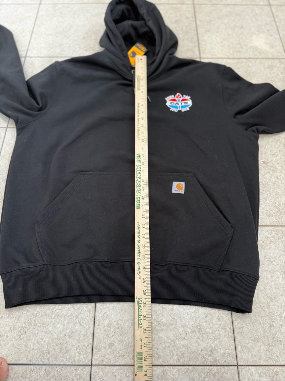 Carhartt Black Pullover Hoodie with Small Chest Graphic - Picture 3 of 6